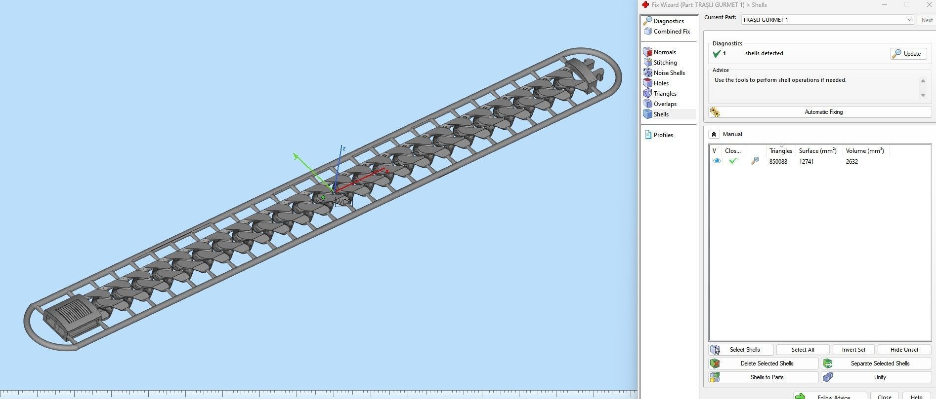 10 MM 18 CM  CUBAN LINK CHAIN FOR BRACELET OR NECKLACE 3D print model_3
