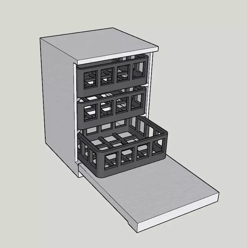 1 to 6 Scale dollhouse dishwasher 3D print model