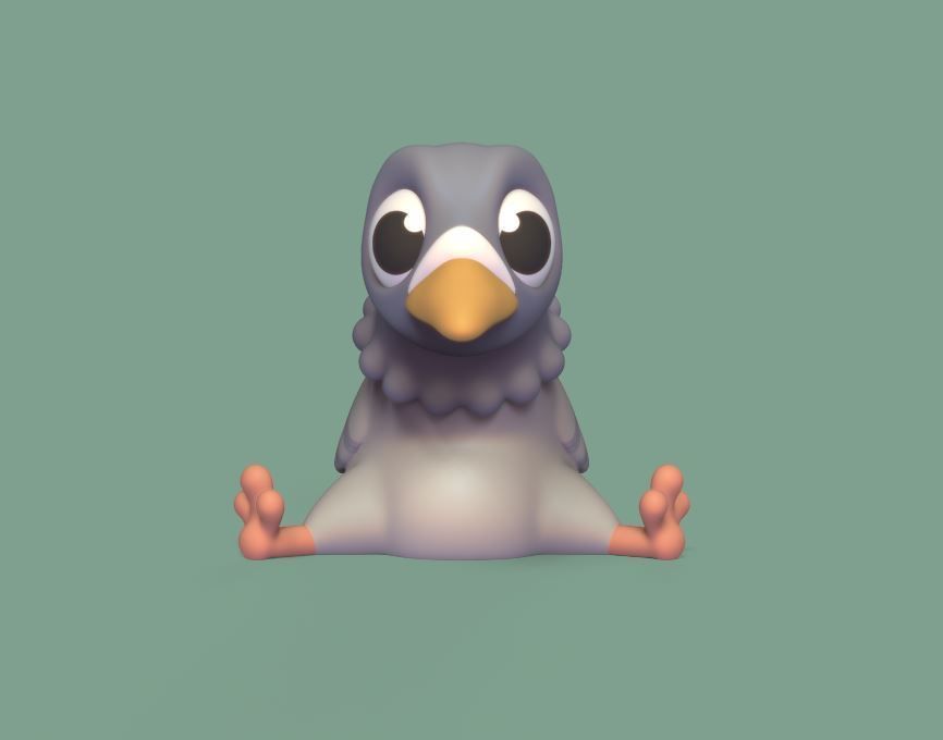 Cartoon Pigeon 3D print model_1