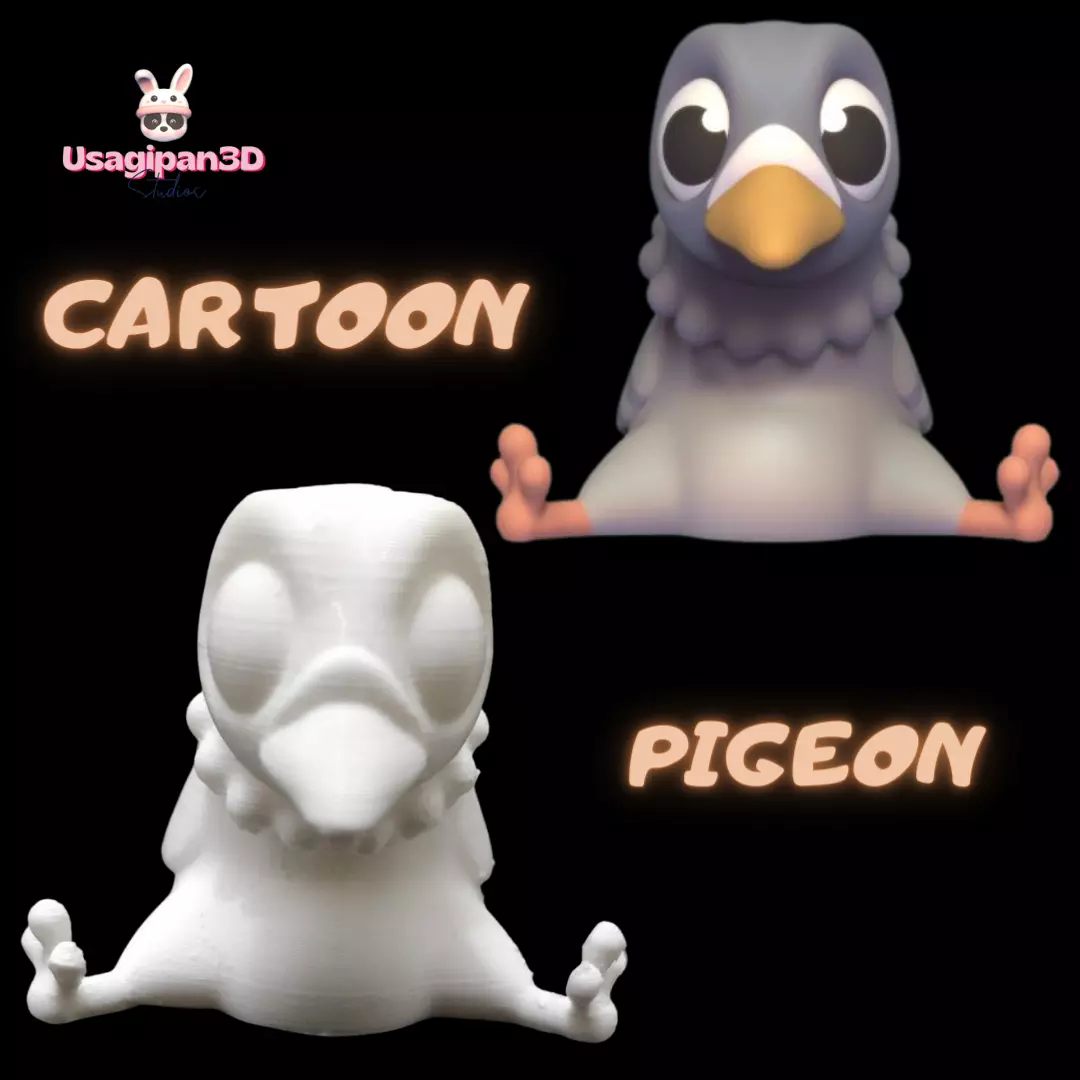 Cartoon Pigeon 3D print model_0