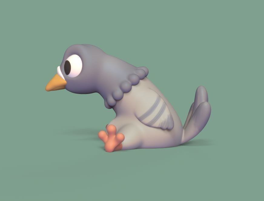 Cartoon Pigeon 3D print model_3