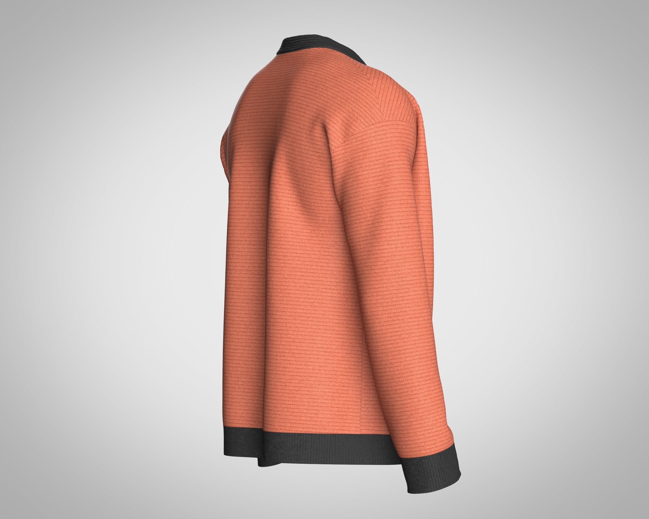 Mens Cardigan 3D model_2