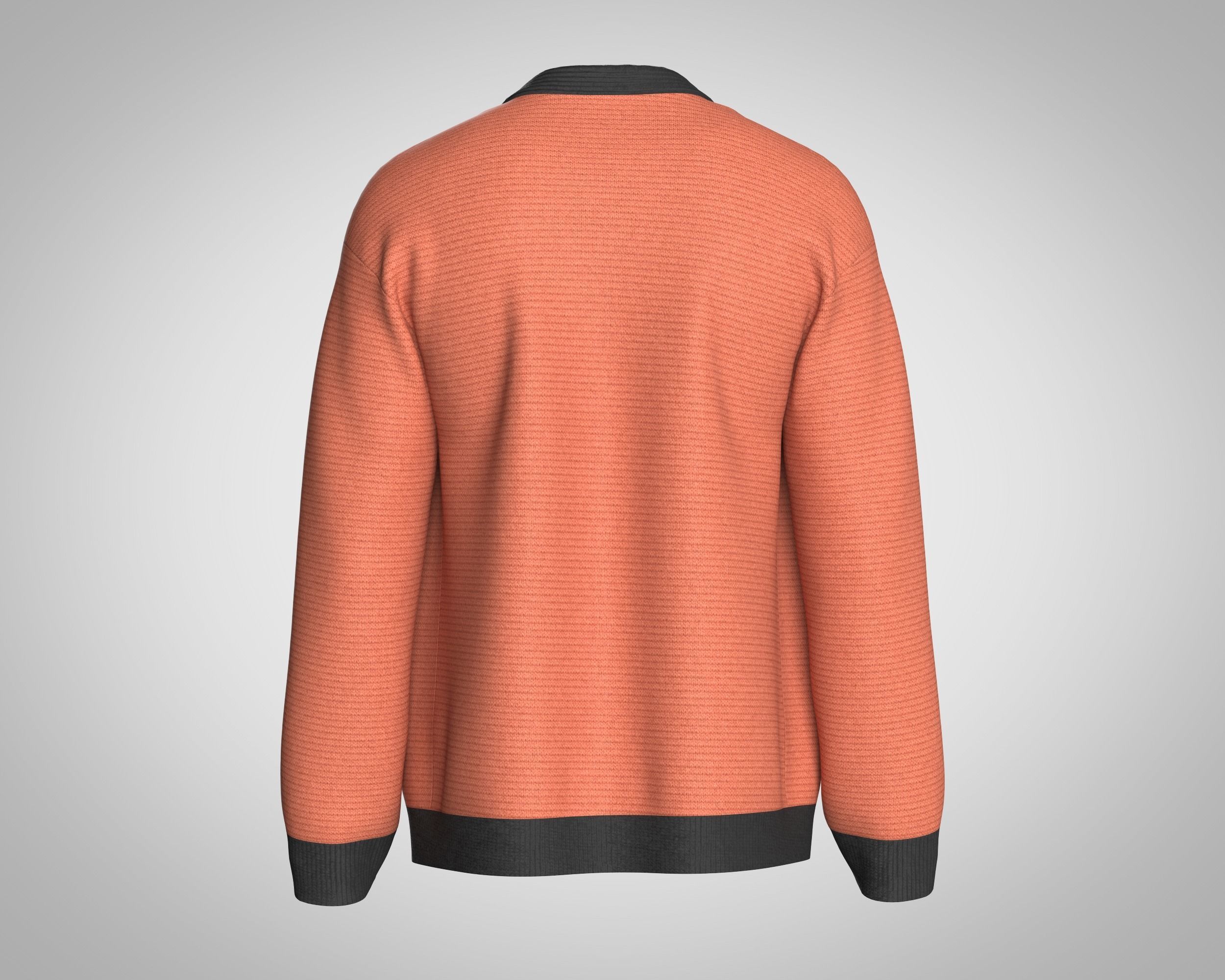 Mens Cardigan 3D model_3