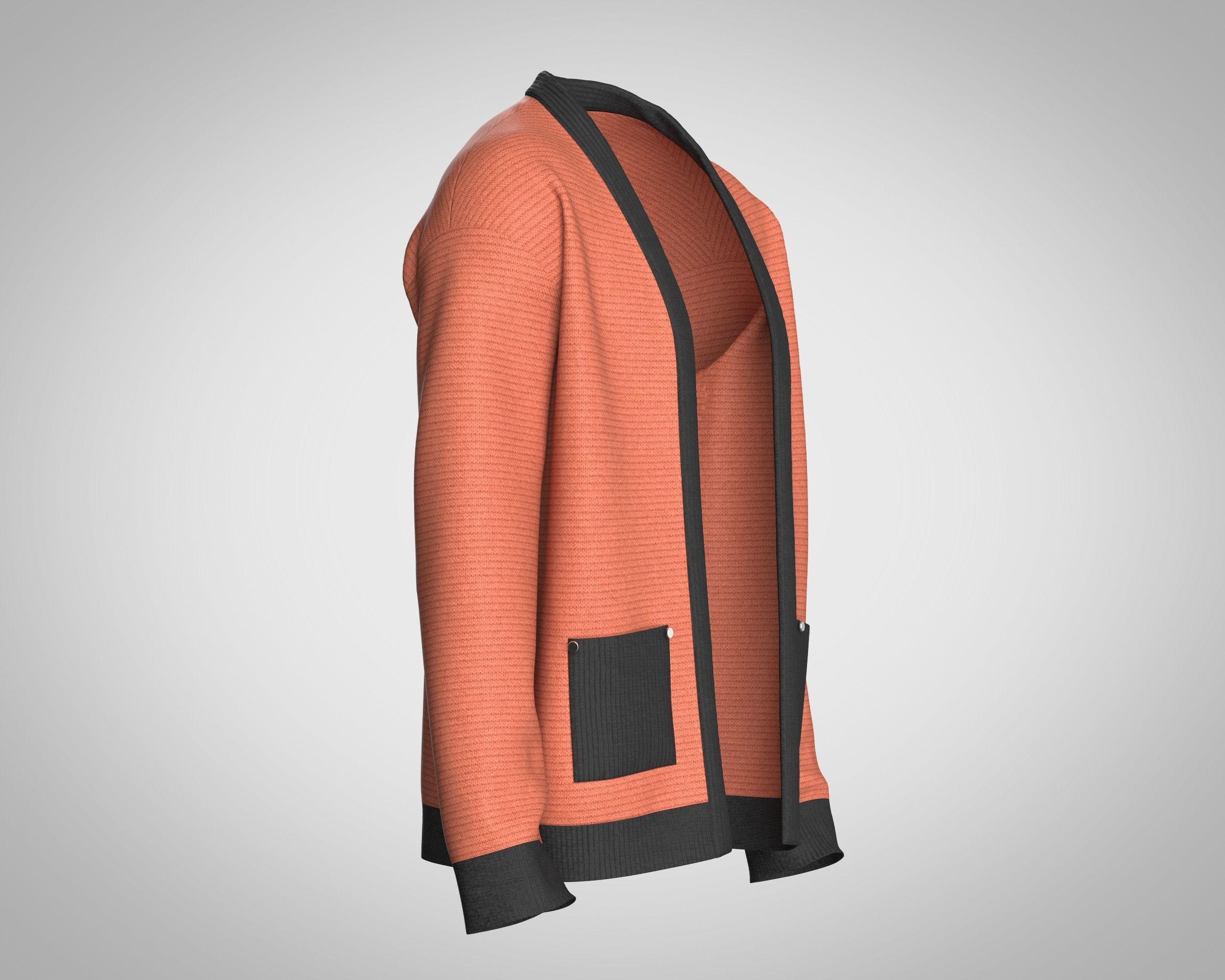 Mens Cardigan 3D model_1