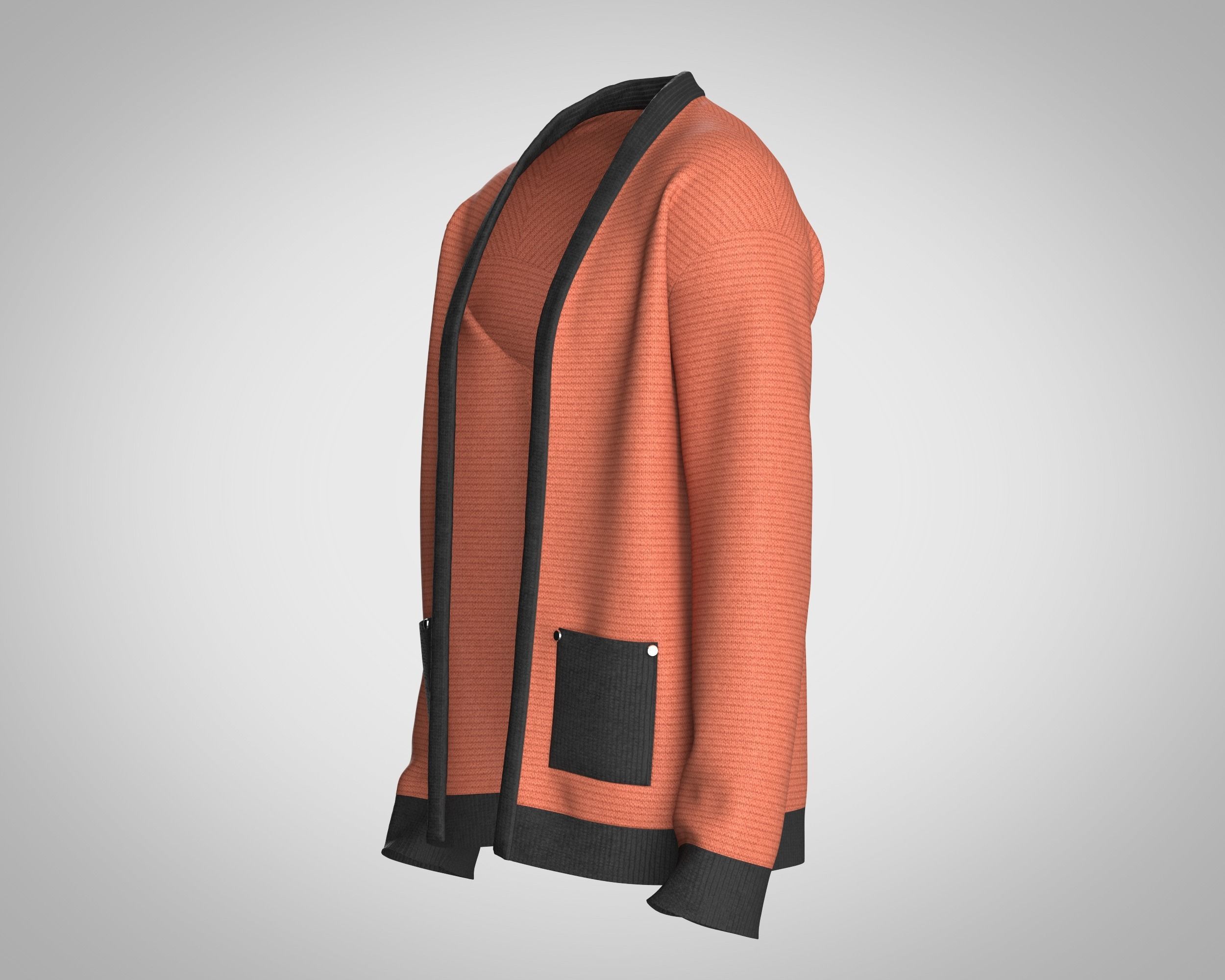 Mens Cardigan 3D model_5