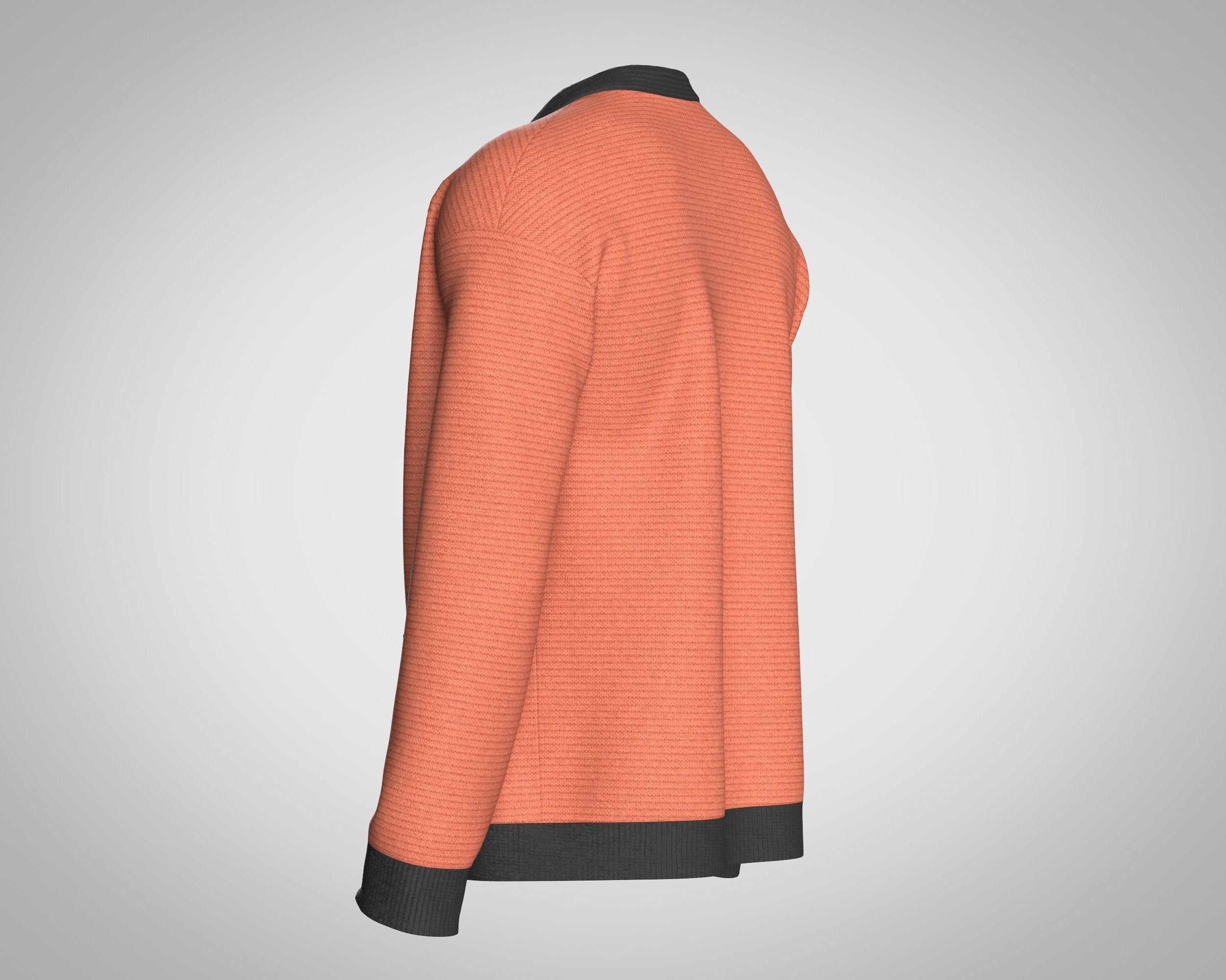 Mens Cardigan 3D model_4