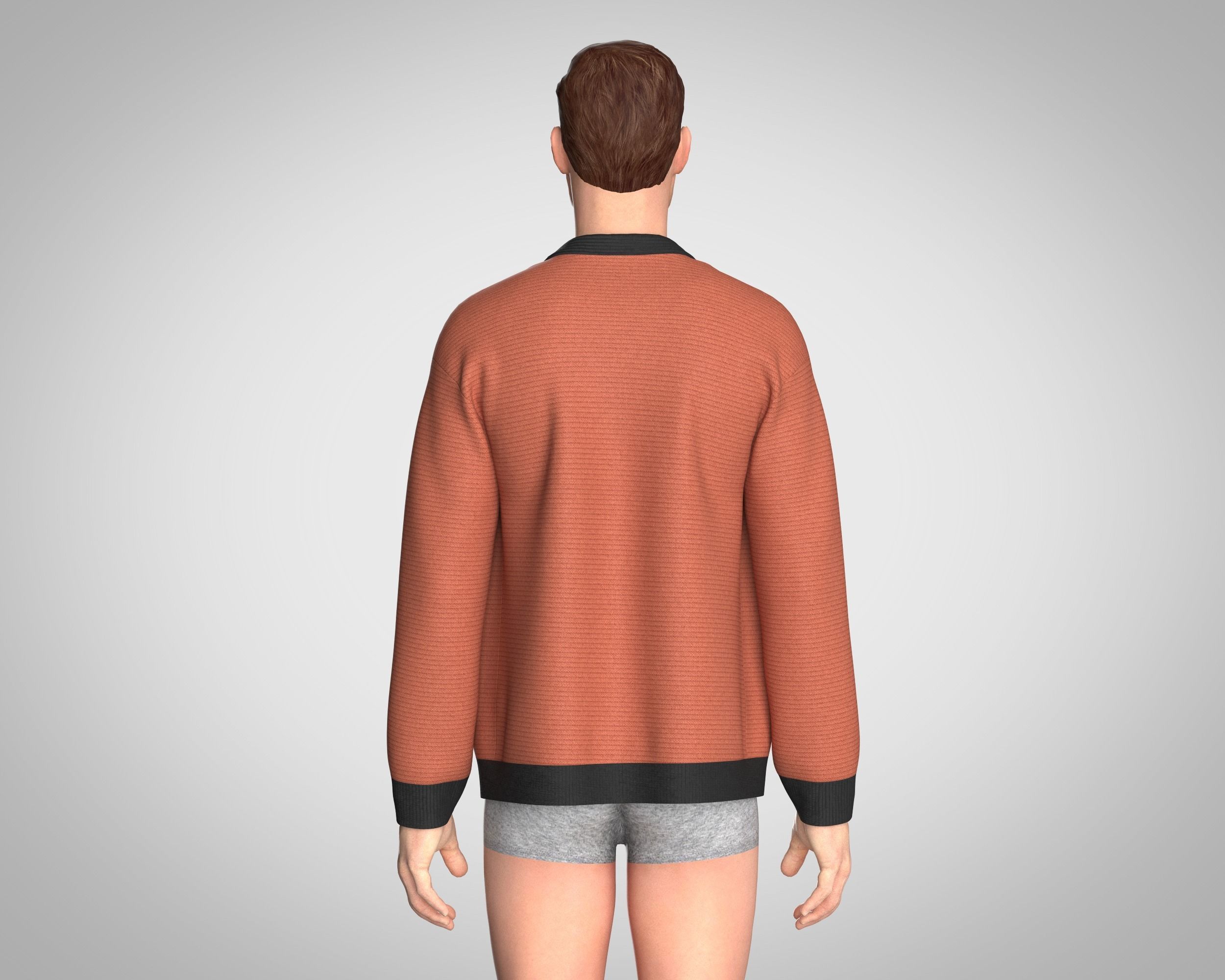 Mens Cardigan 3D model_8