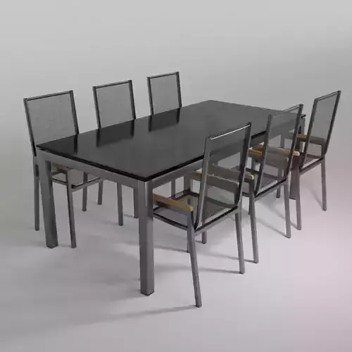 Exterior glass table with chairs