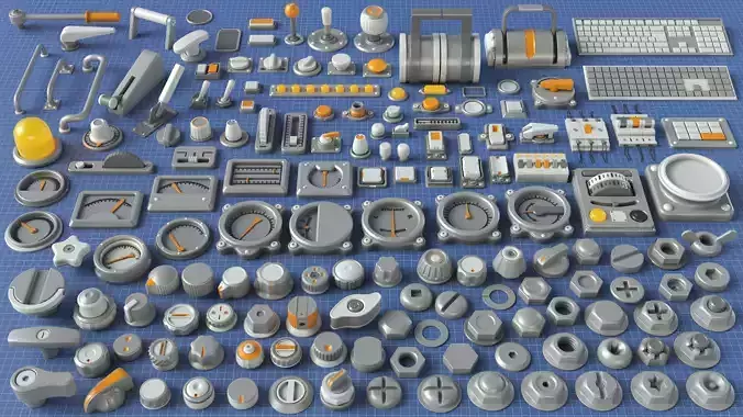 Industrial Kitbash - 9 - 156 pieces 3D model