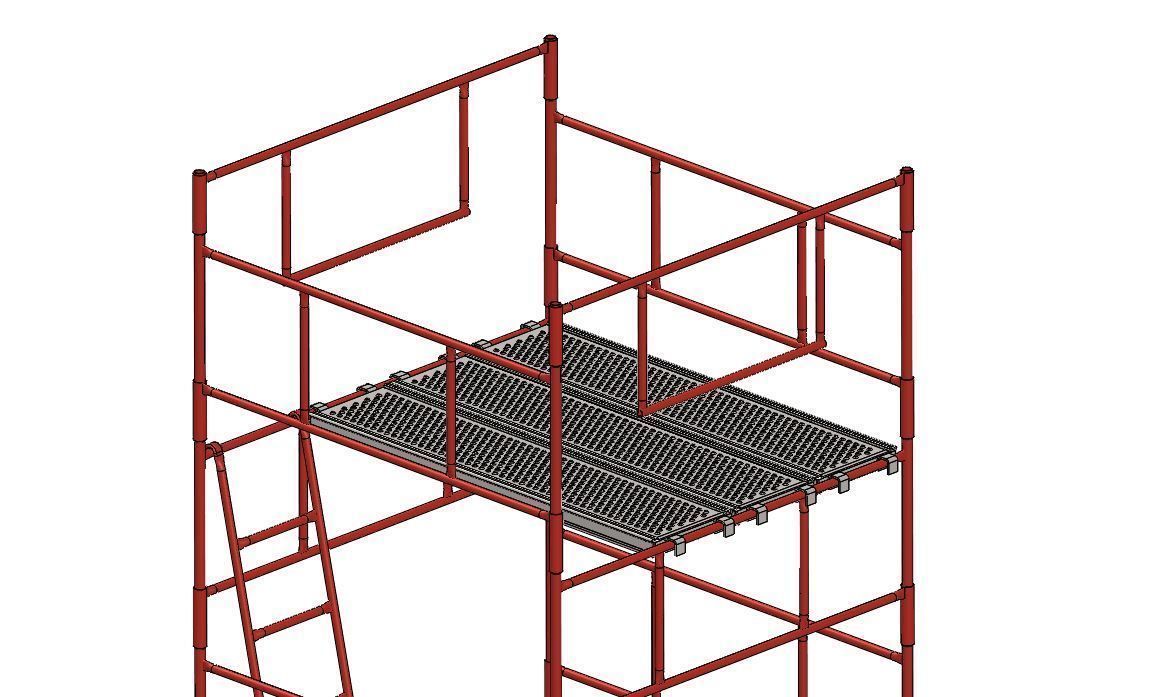 Column scaffolding Warsaw - 3 levels 3D model_7