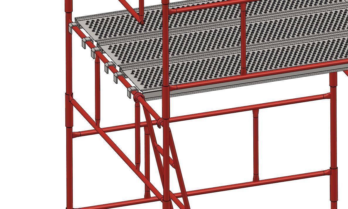 Column scaffolding Warsaw - 3 levels 3D model_11