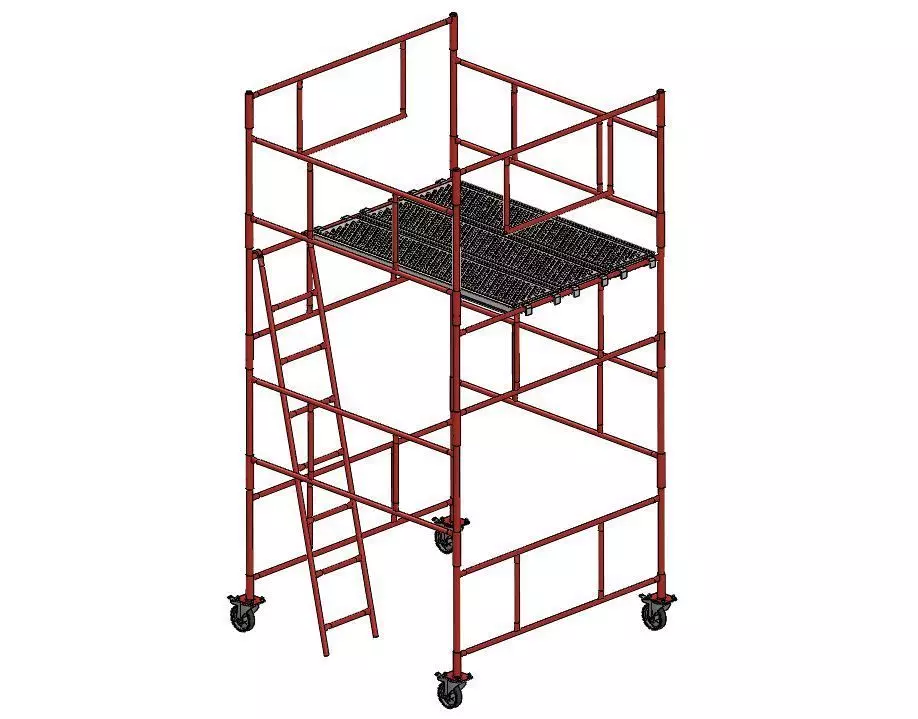 Column scaffolding Warsaw - 3 levels 3D model_0