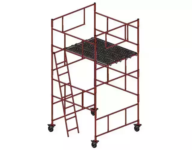 Column scaffolding Warsaw - 3 levels 3D model Column scaffolding Warsaw - 3 levels 3D model
