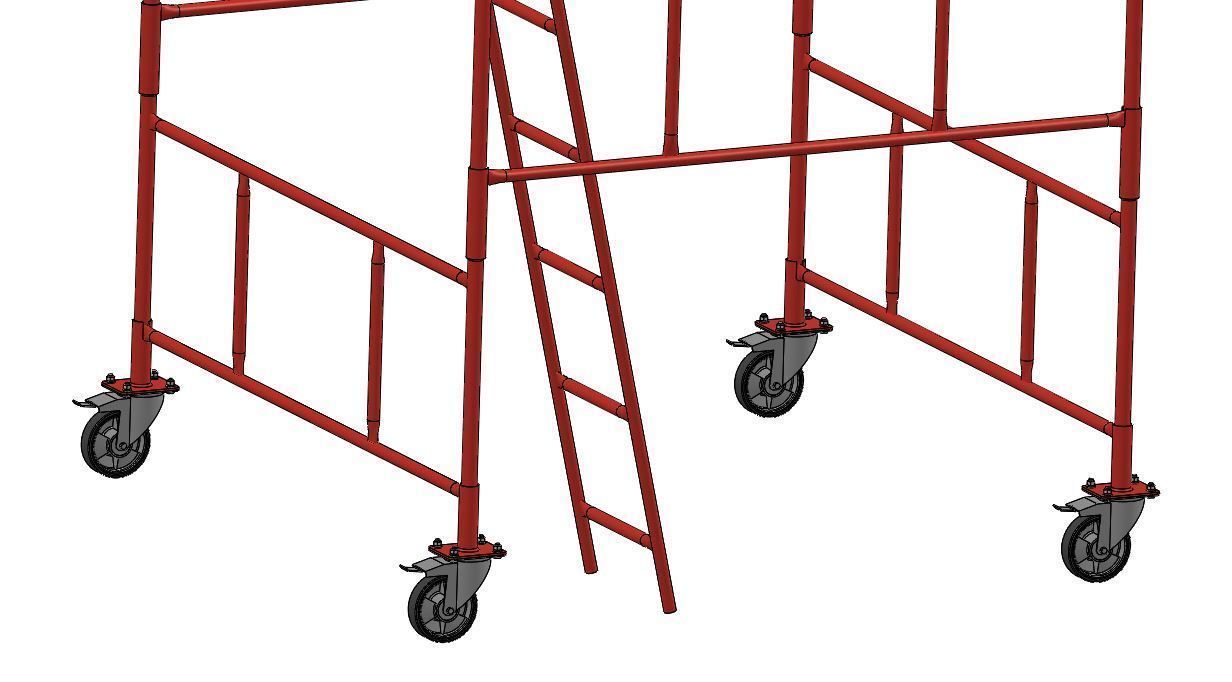 Column scaffolding Warsaw - 3 levels 3D model_2