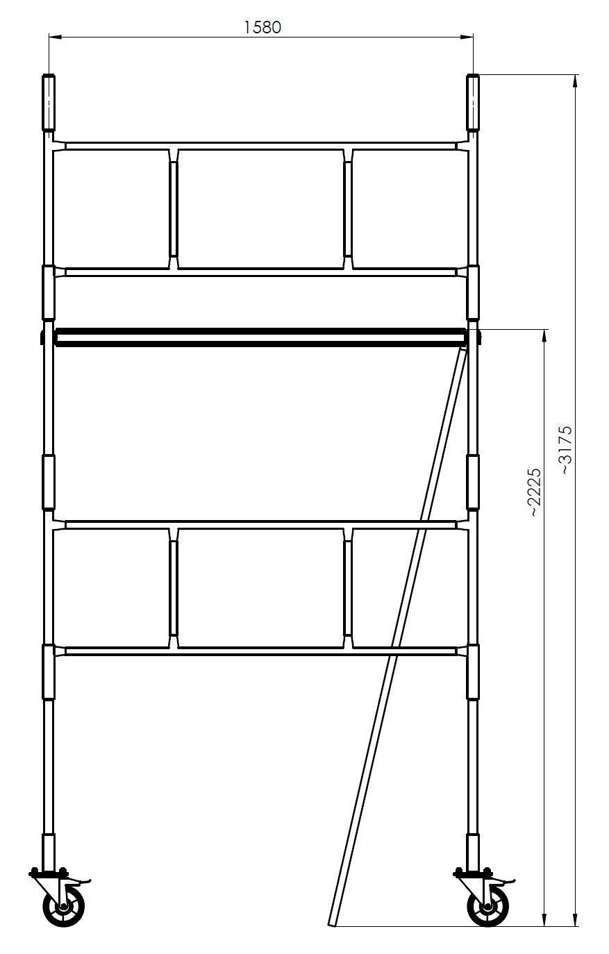 Column scaffolding Warsaw - 3 levels 3D model_5