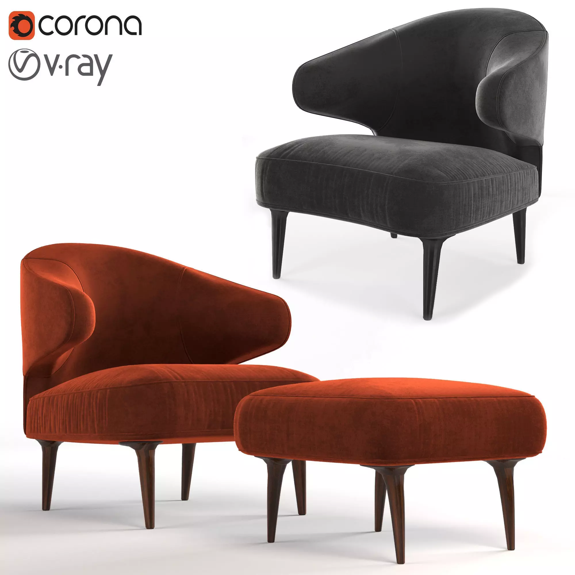 Armchair aston 3D model