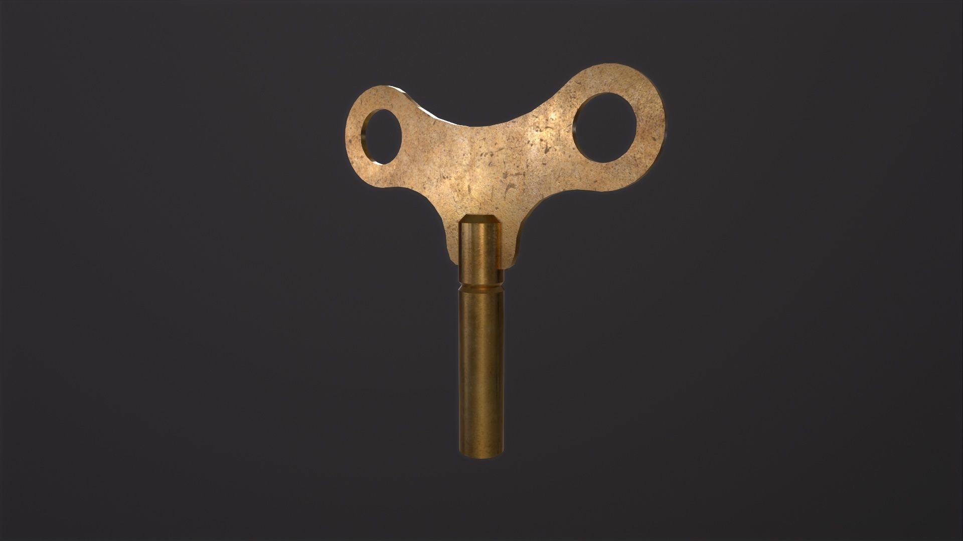 Clock key 3D Model Low-poly 3D model_2