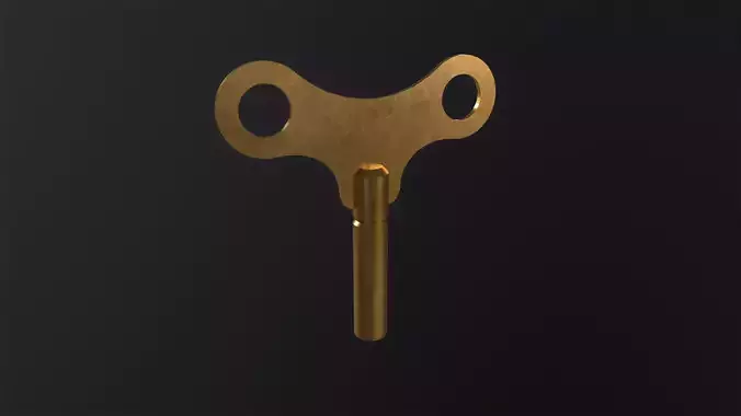 Clock key 3D Model Low-poly 3D model