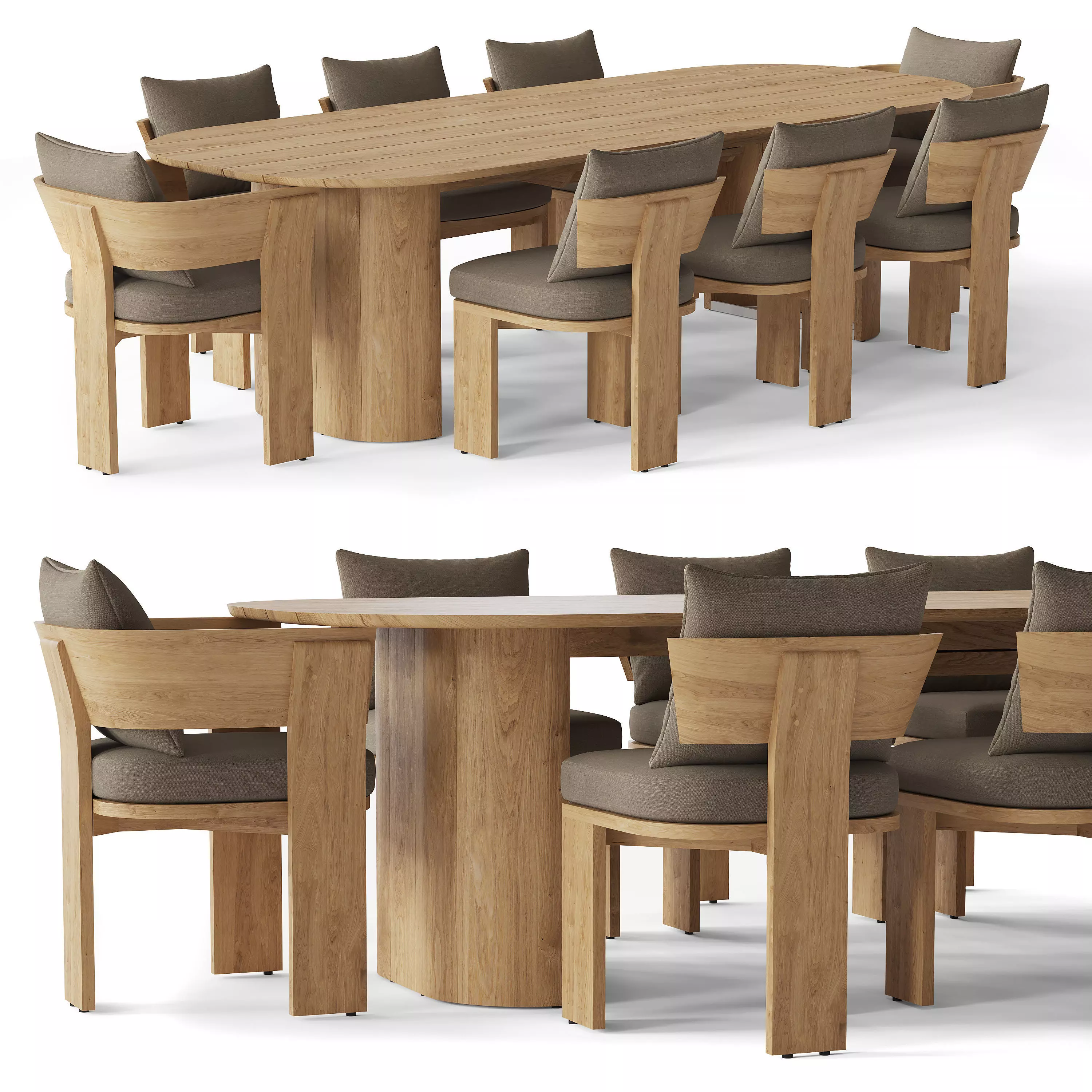 RH SOLARO TEAK RECTANGULAR DINING TABLE 3D model_0