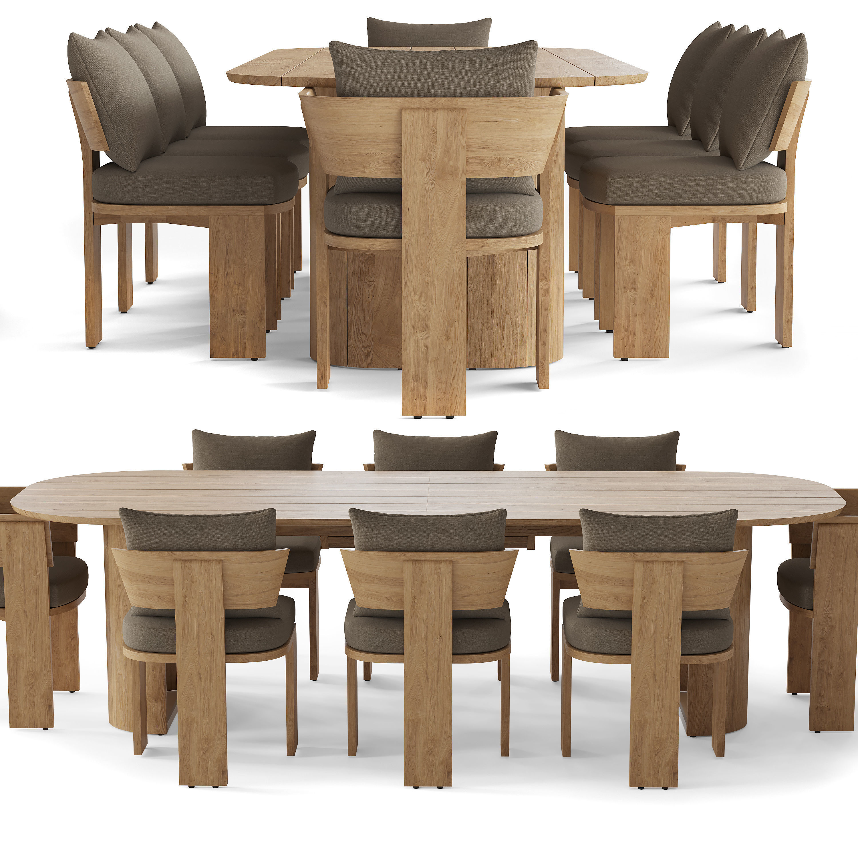 RH SOLARO TEAK RECTANGULAR DINING TABLE 3D model_1