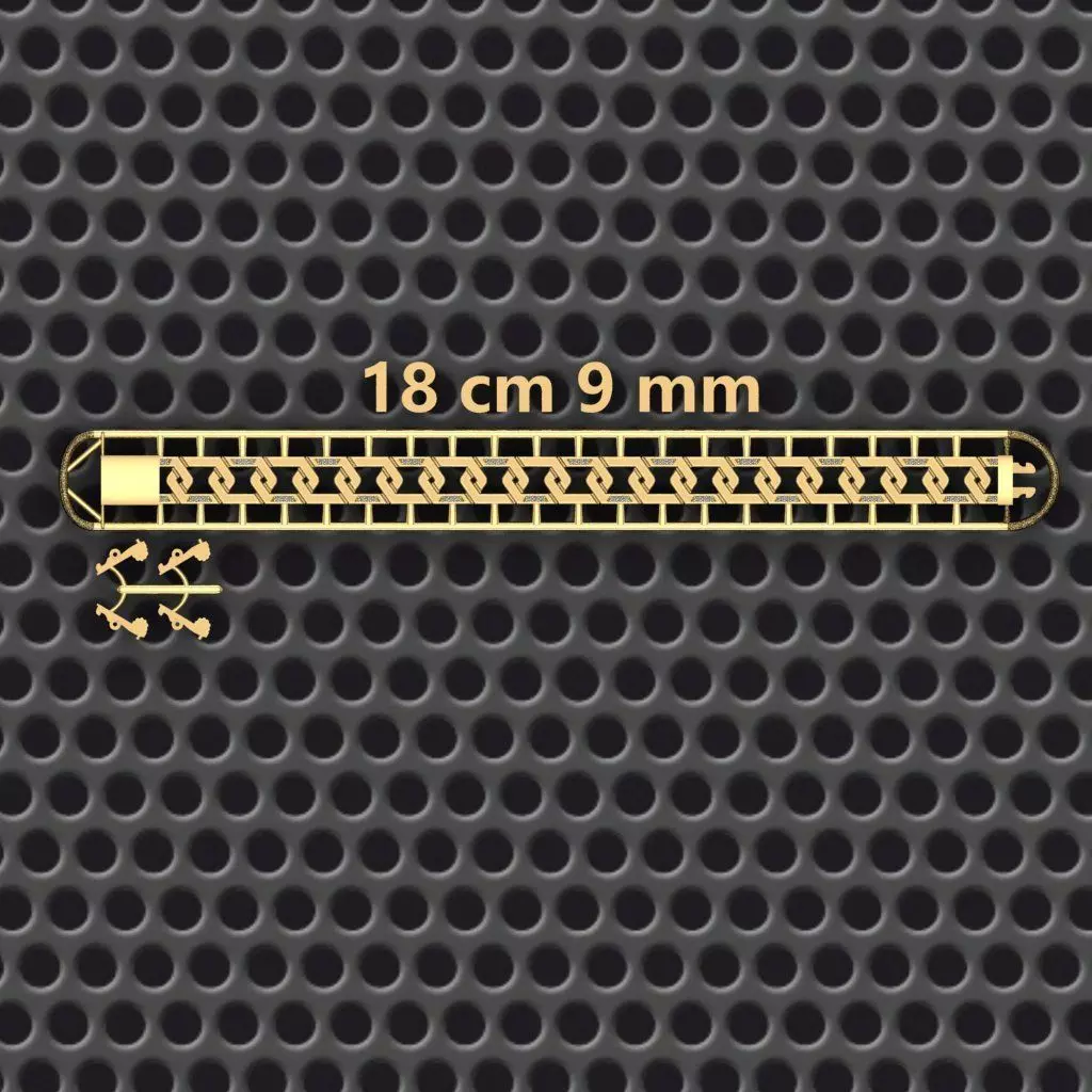 9 MM 18 CM CUBAN LINK CHAIN FOR BRACELET OR NECKLACE 3D print model_0