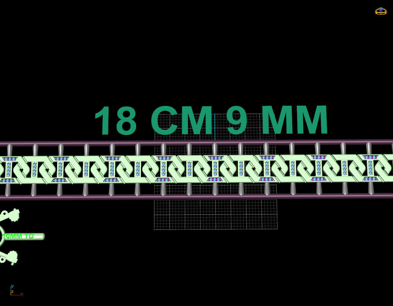 9 MM 18 CM CUBAN LINK CHAIN FOR BRACELET OR NECKLACE 3D print model_3