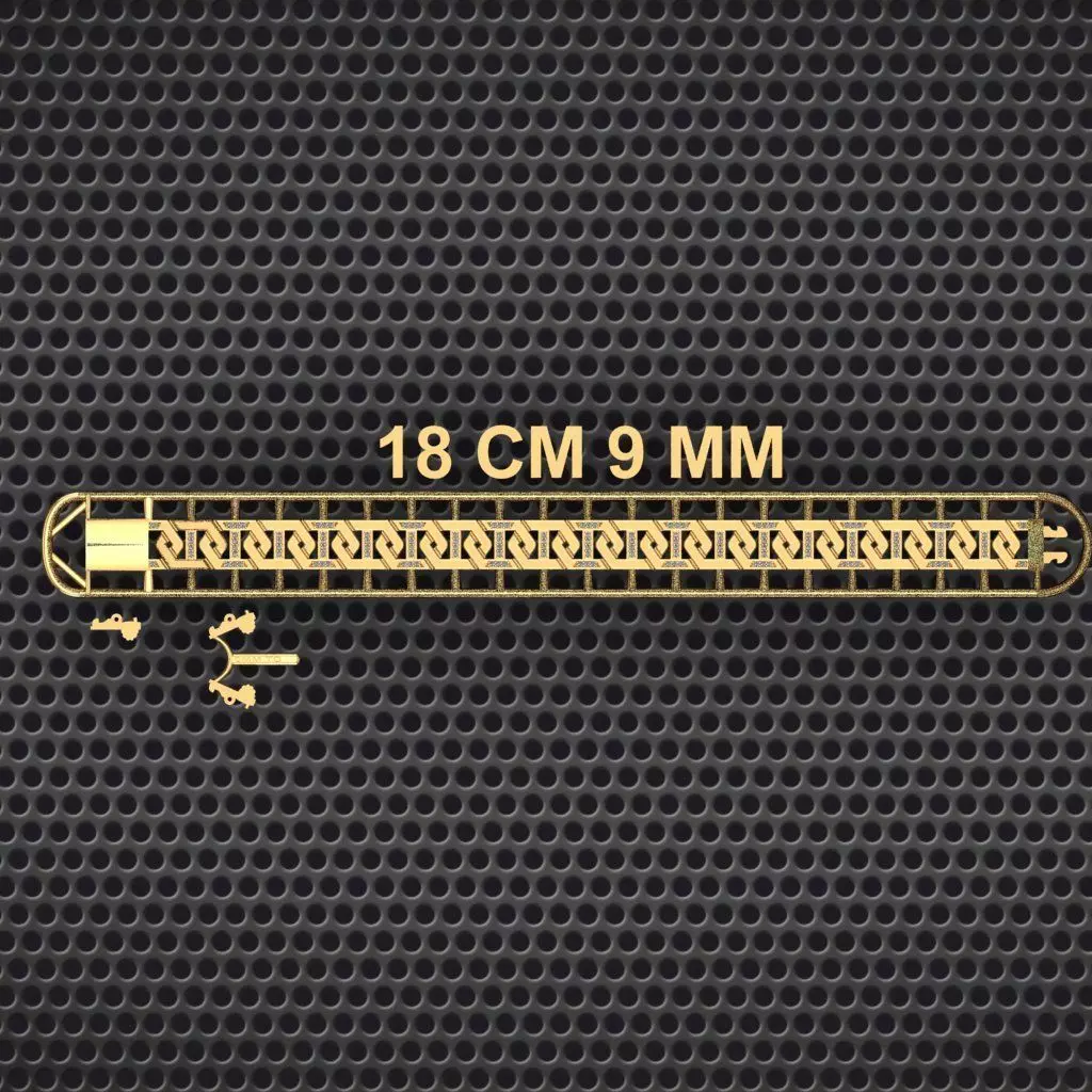 9 MM 18 CM CUBAN LINK CHAIN FOR BRACELET OR NECKLACE 3D print model_0