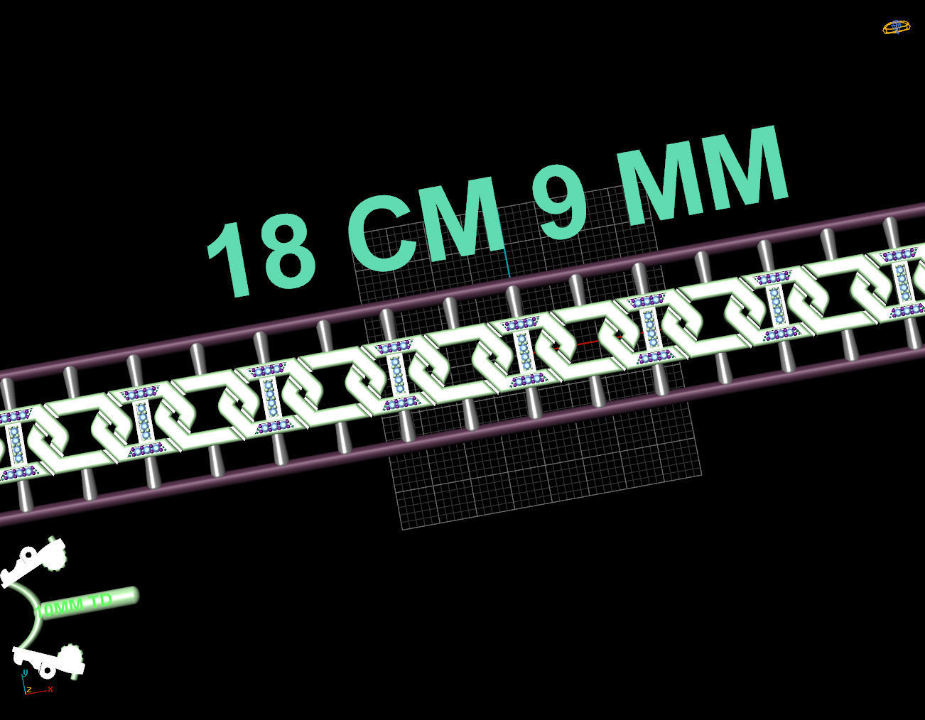 9 MM 18 CM CUBAN LINK CHAIN FOR BRACELET OR NECKLACE 3D print model_4