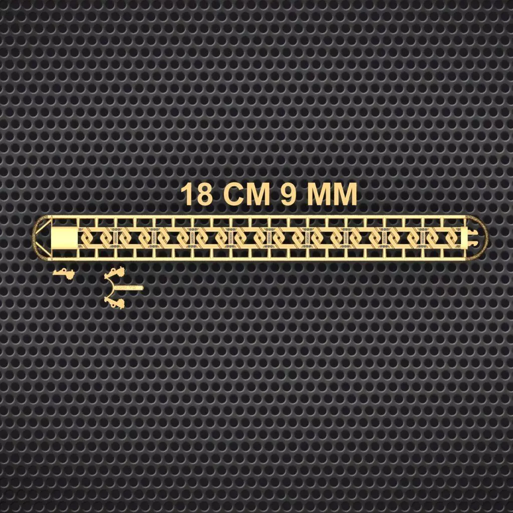 9 MM 18 CM CUBAN LINK CHAIN FOR BRACELET OR NECKLACE 3D print model_0