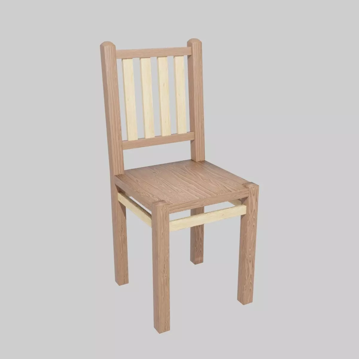 Wooden Chair Low-poly 3D model