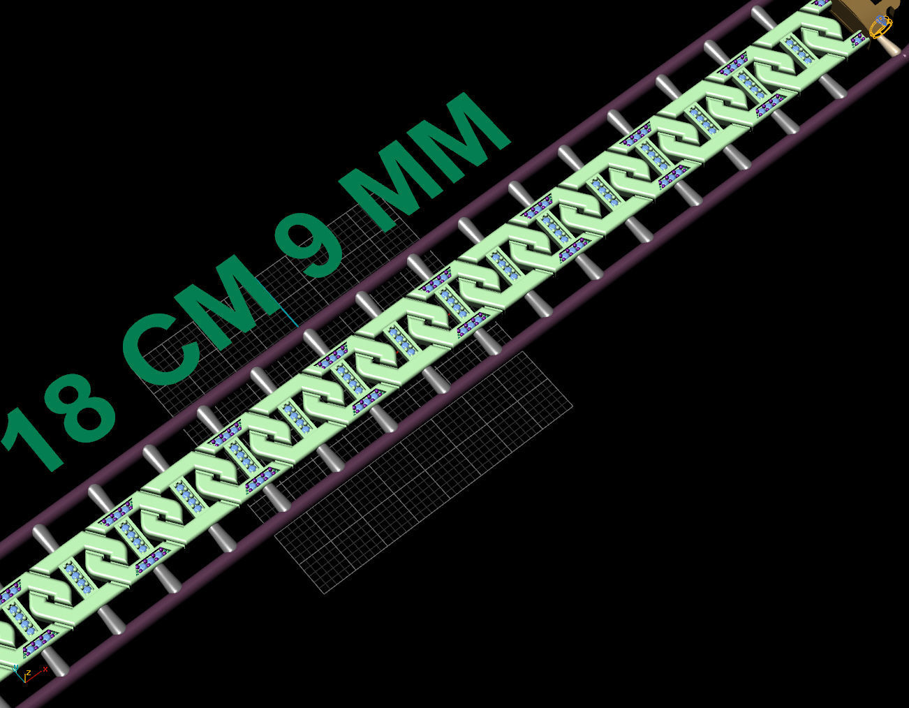 9 MM 18 CM CUBAN LINK CHAIN FOR BRACELET OR NECKLACE 3D print model_3