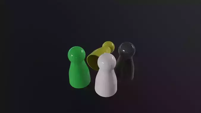 Board Game Pawns 3D Model Low-poly 3D model