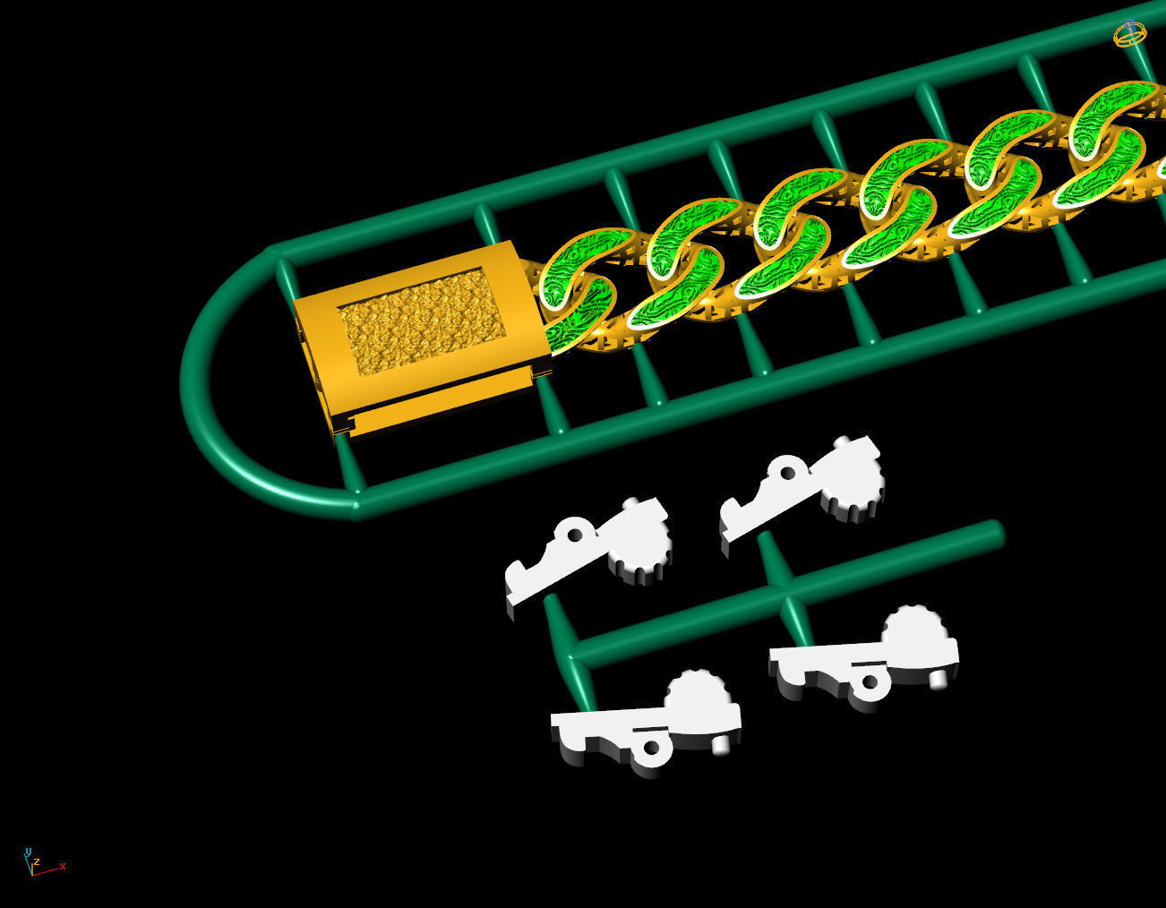 6 NN 18 CM  CUBAN LINK CHAIN FOR BRACELET OR NECKLACE 3D print model_8