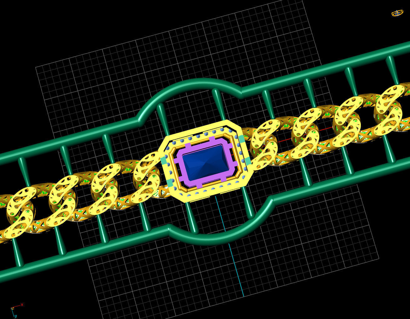 6 NN 18 CM  CUBAN LINK CHAIN FOR BRACELET OR NECKLACE 3D print model_5