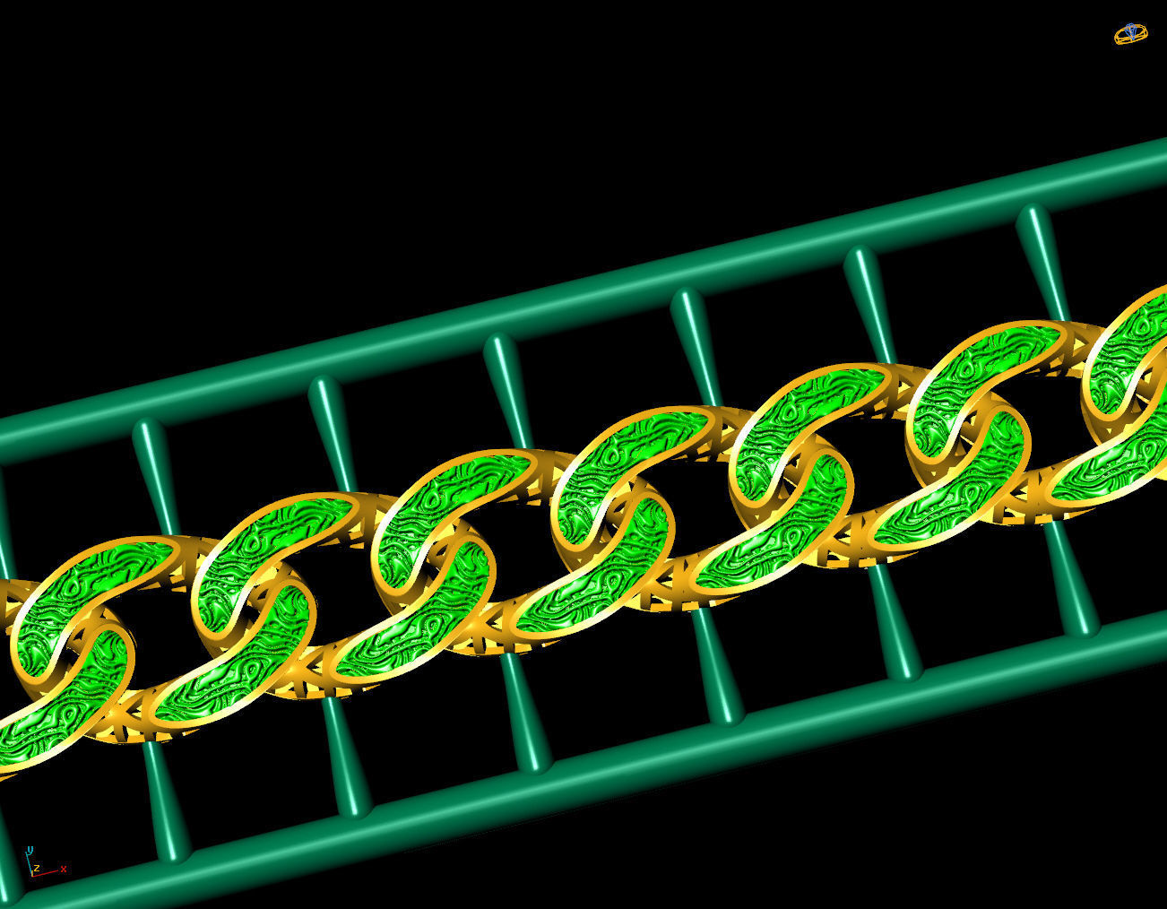 6 NN 18 CM  CUBAN LINK CHAIN FOR BRACELET OR NECKLACE 3D print model_11