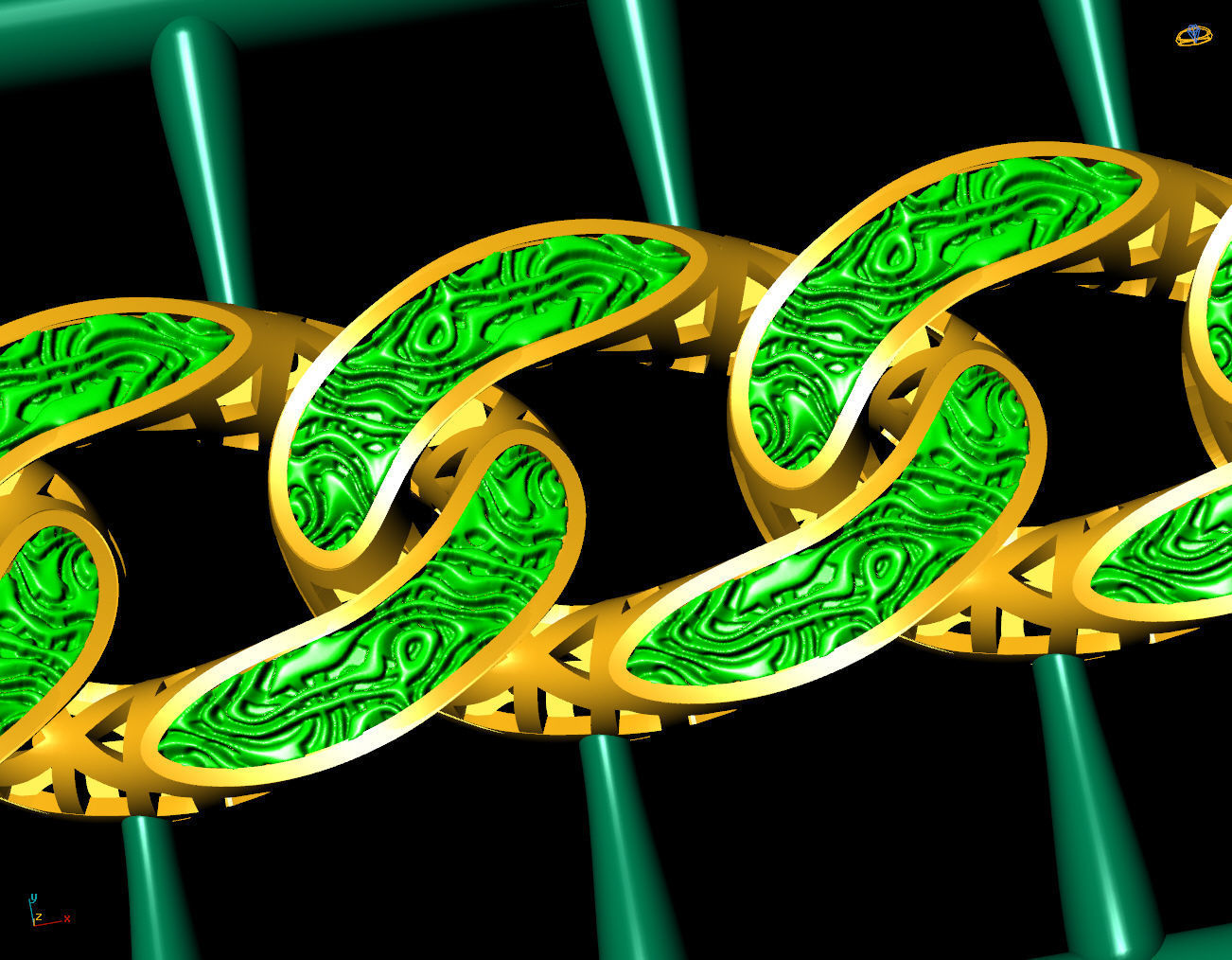 6 NN 18 CM  CUBAN LINK CHAIN FOR BRACELET OR NECKLACE 3D print model_16