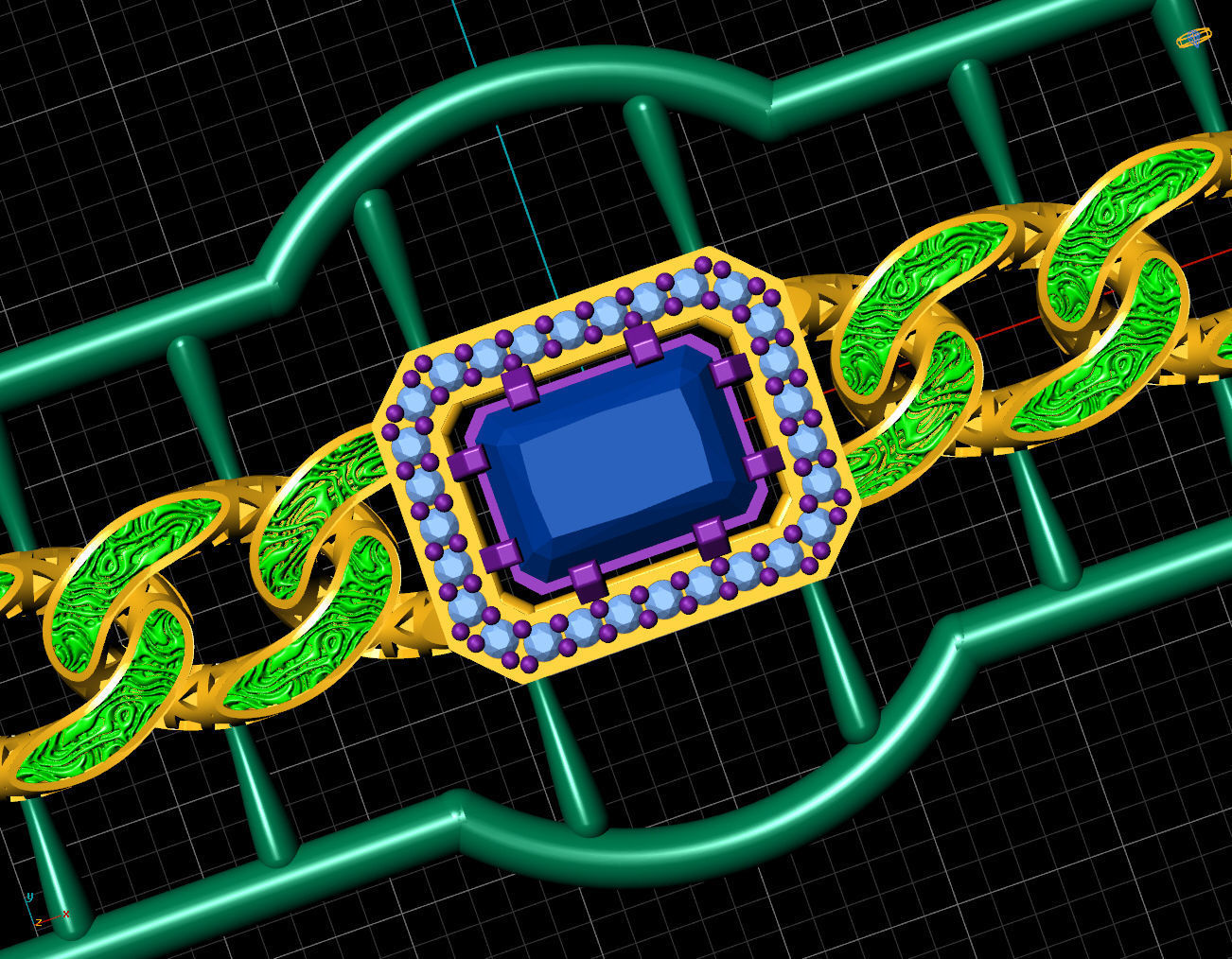 6 NN 18 CM  CUBAN LINK CHAIN FOR BRACELET OR NECKLACE 3D print model_14