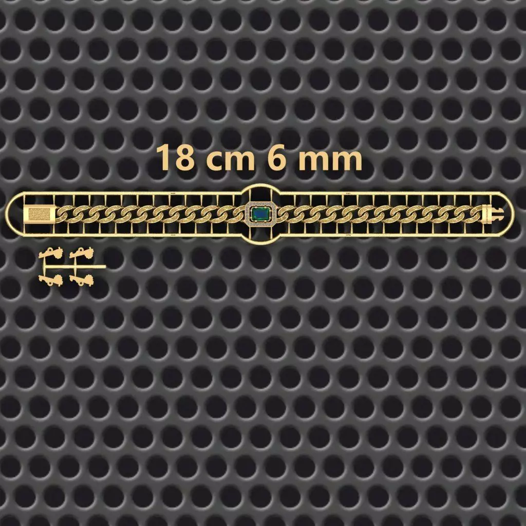 6 NN 18 CM  CUBAN LINK CHAIN FOR BRACELET OR NECKLACE 3D print model_0