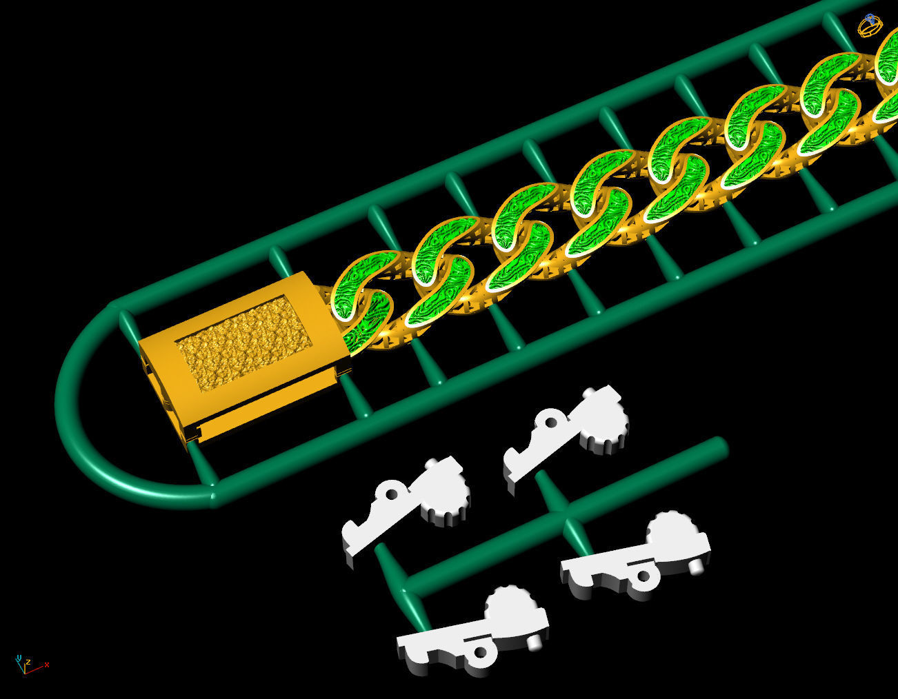 6 NN 18 CM  CUBAN LINK CHAIN FOR BRACELET OR NECKLACE 3D print model_6