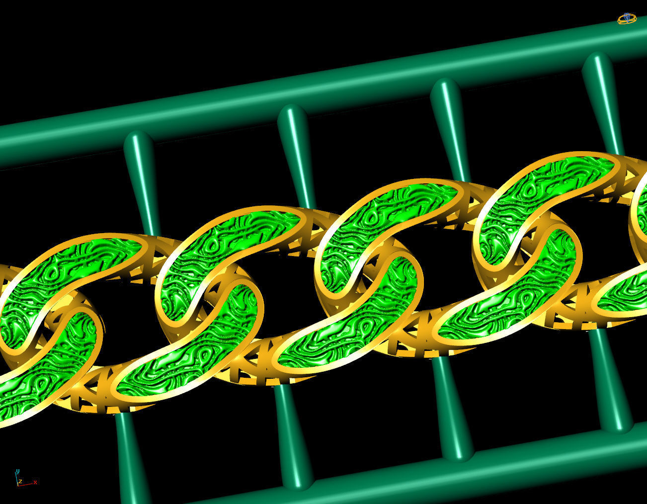 6 NN 18 CM  CUBAN LINK CHAIN FOR BRACELET OR NECKLACE 3D print model_3