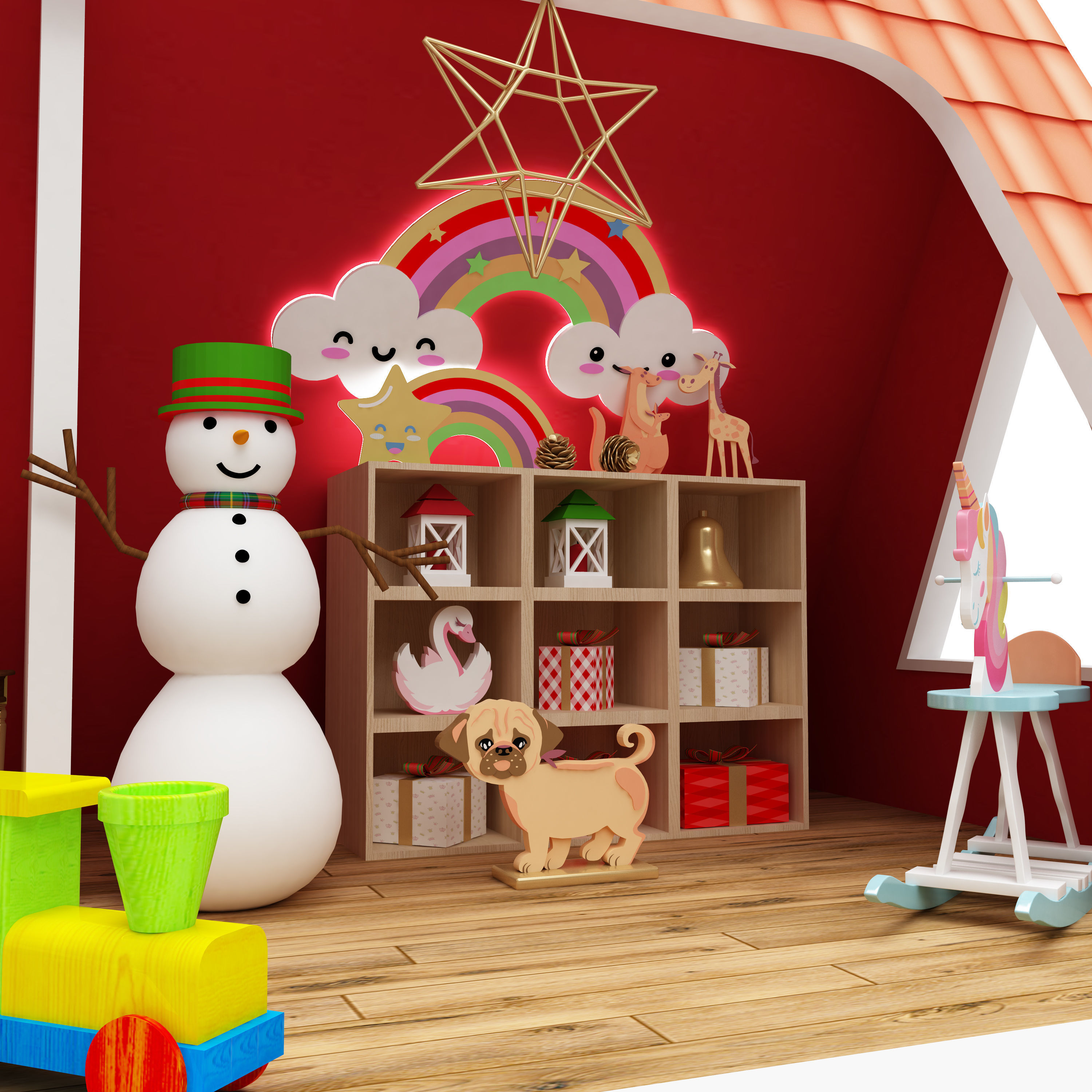 santa claus miniature house dollhouse printable 3D print model_10