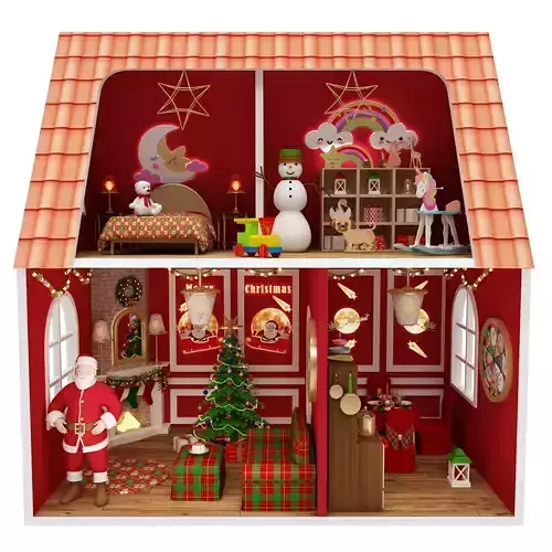 santa claus miniature house dollhouse printable 3D print model