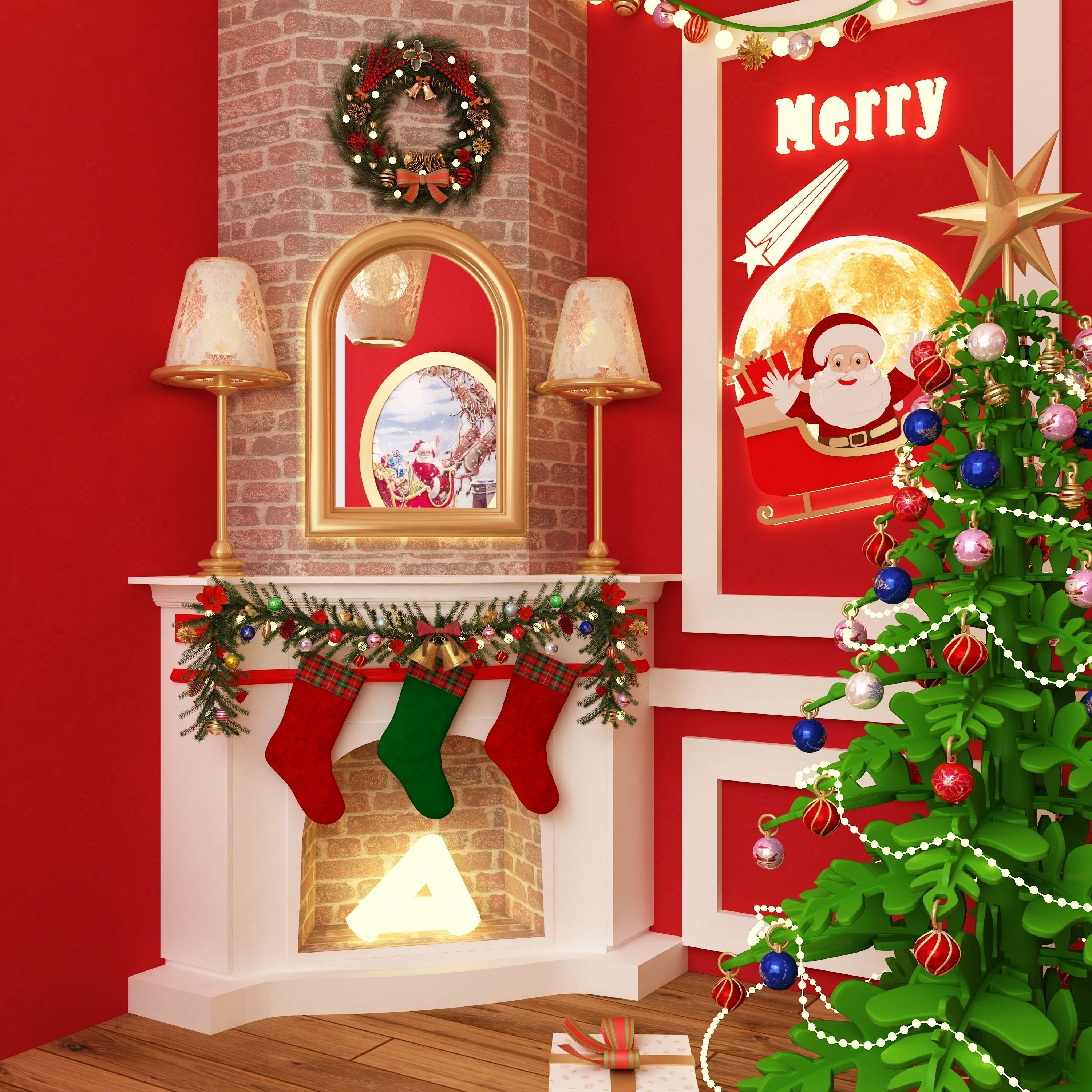 santa claus miniature house dollhouse printable 3D print model_5