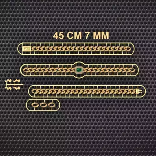 7 MM 45 CM  CUBAN LINK CHAIN FOR BRACELET OR NECKLACE