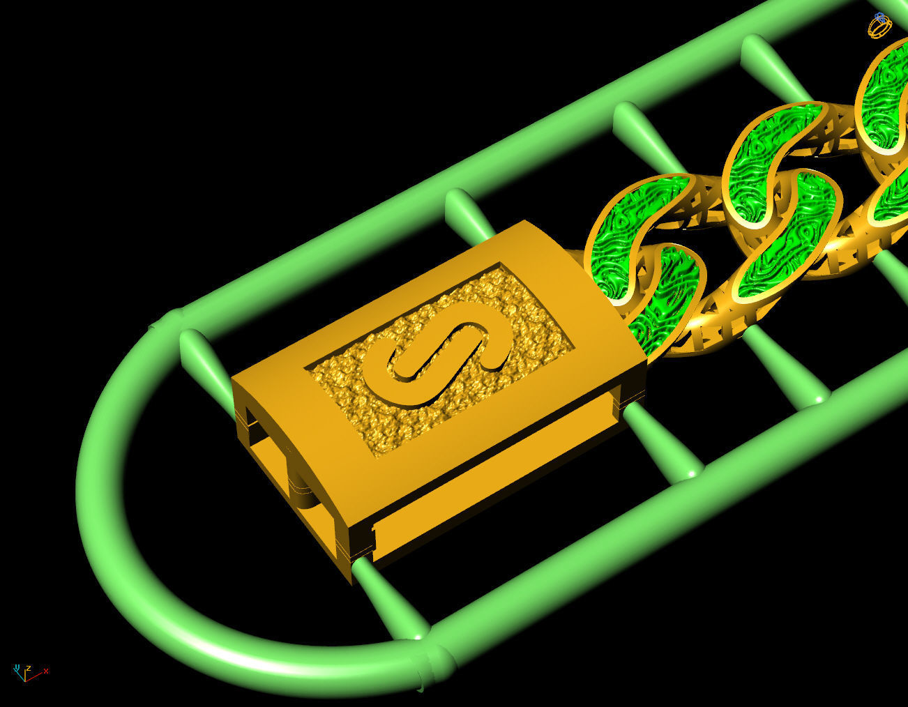 7 MM 45 CM CUBAN LINK CHAIN FOR BRACELET OR NECKLACE 3D print model_7