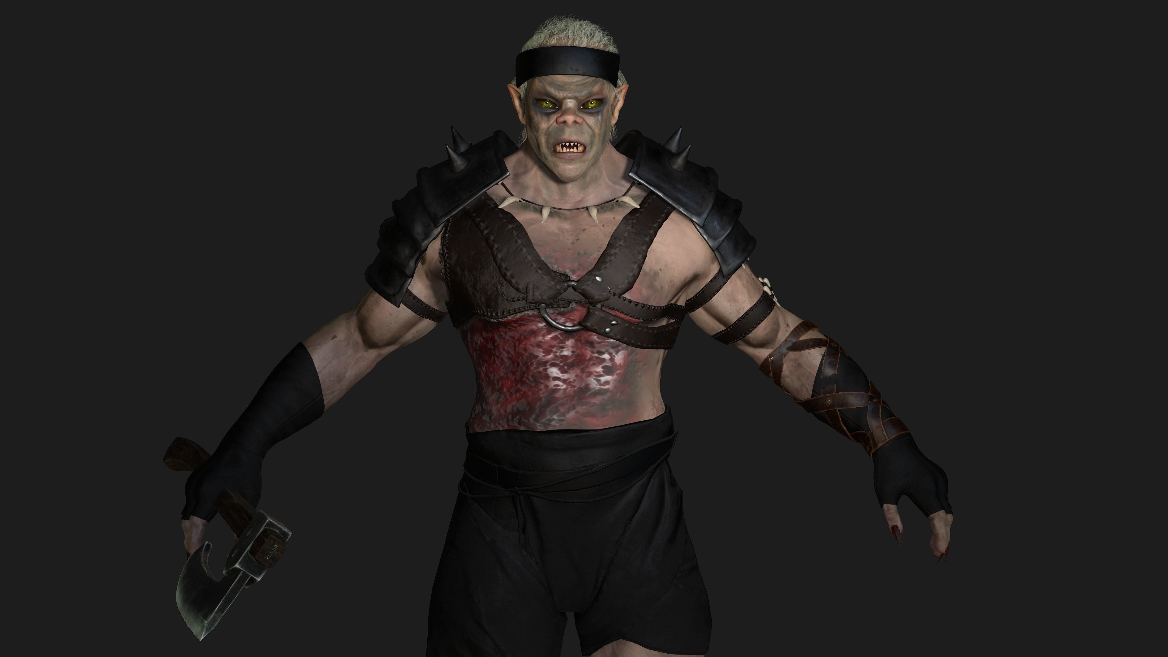 AAA 3D REALISTIC CHARACTER  - THE WOUNDED MONSTER 03 Low-poly 3D model_4