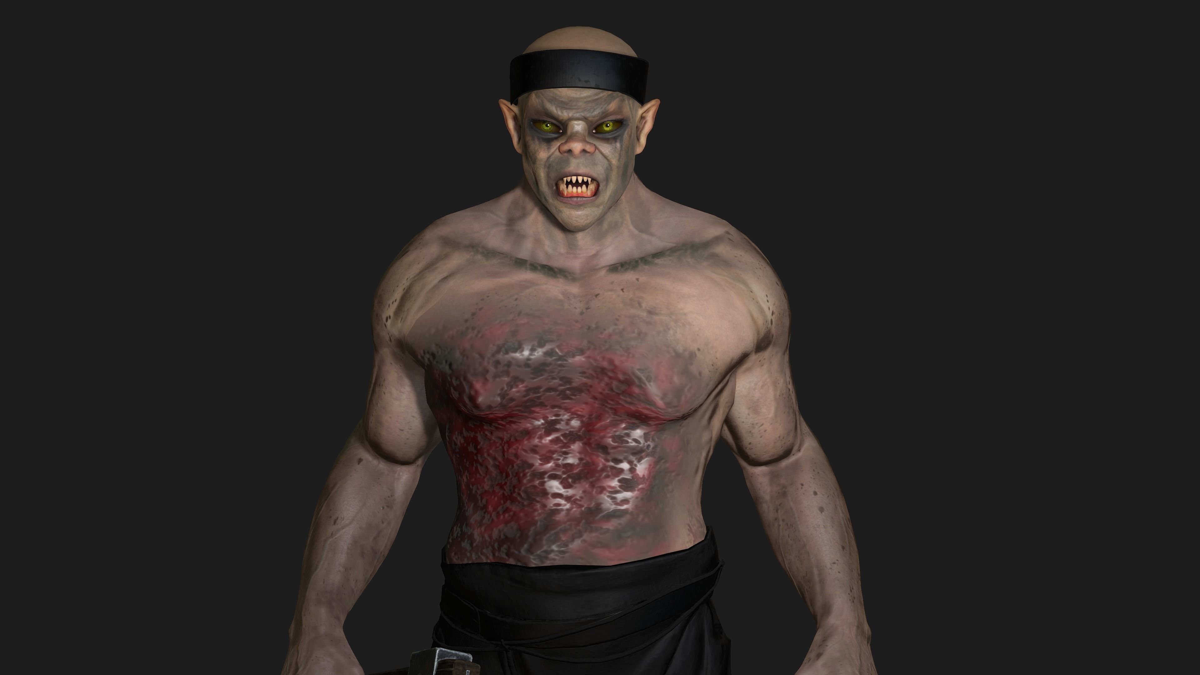 AAA 3D REALISTIC CHARACTER  - THE WOUNDED MONSTER 03 Low-poly 3D model_13