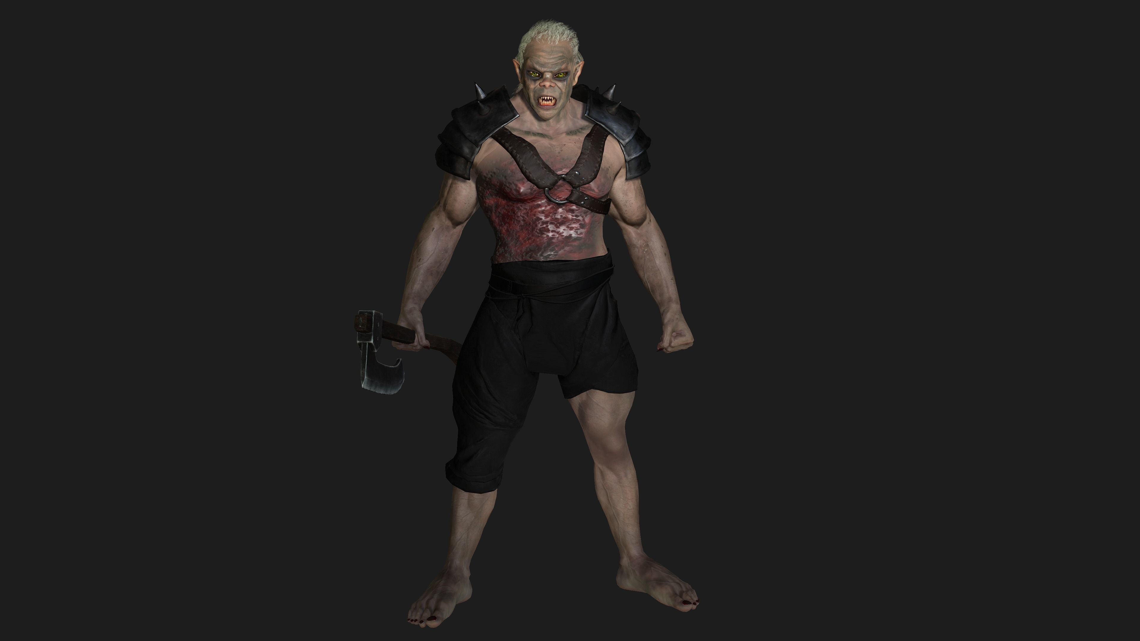 AAA 3D REALISTIC CHARACTER  - THE WOUNDED MONSTER 03 Low-poly 3D model_16