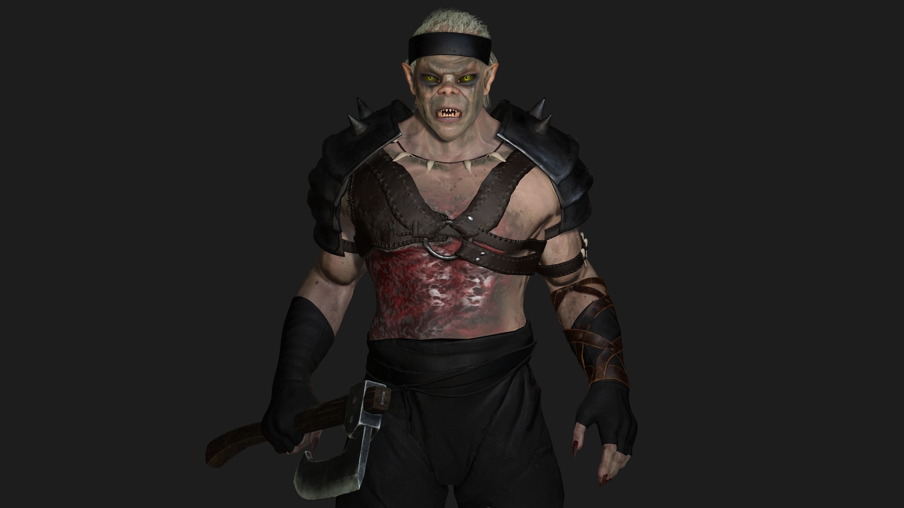 AAA 3D REALISTIC CHARACTER  - THE WOUNDED MONSTER 03 Low-poly 3D model_6