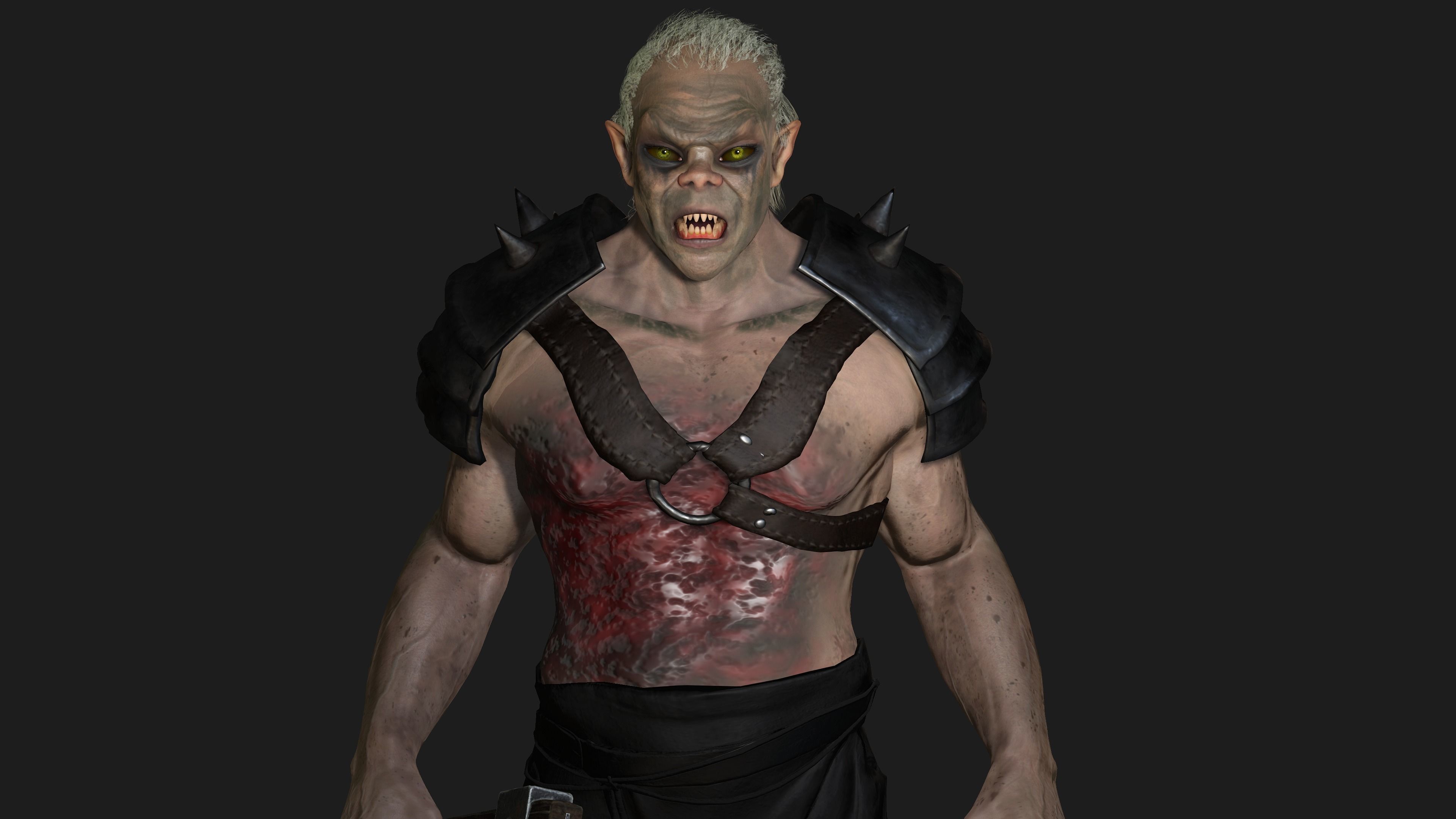 AAA 3D REALISTIC CHARACTER  - THE WOUNDED MONSTER 03 Low-poly 3D model_11